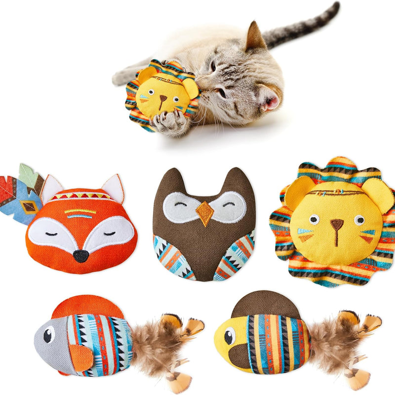 HKM-5357373 Jungle Animal Catnip Toys - Bite Resistant Interactive Kickers for Indoor Cats