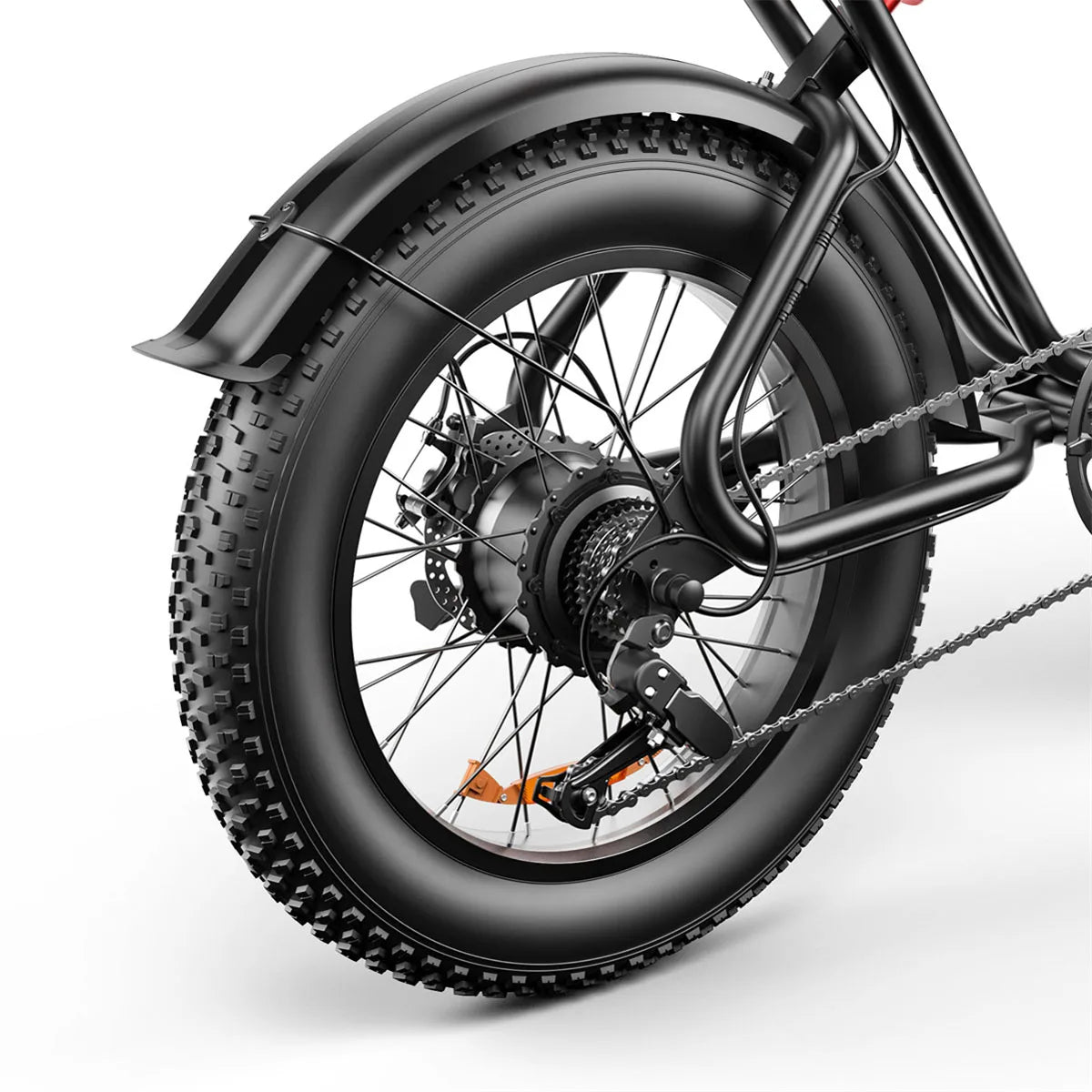 HKM-535763 Electric Fatbike 20 Inch Off-Road Bicycle with 1000W Motor and 48V Lithium Battery, 7-Speed Gear System, Integrated Battery, and Disc Brakes