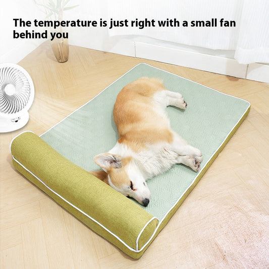 HKM-5357757 Cool Comfort Dog Sleeping Mat for All Seasons - Green, Gray, Blue Options