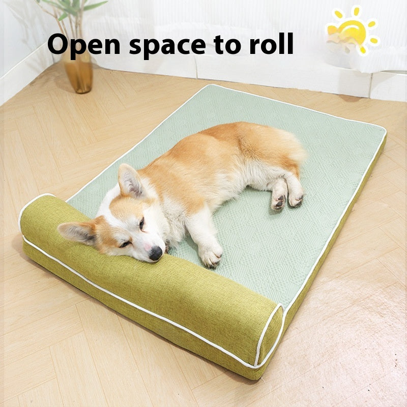HKM-5357757 Cool Comfort Dog Sleeping Mat for All Seasons - Green, Gray, Blue Options