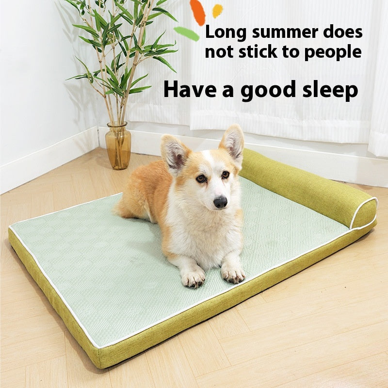 HKM-5357757 Cool Comfort Dog Sleeping Mat for All Seasons - Green, Gray, Blue Options