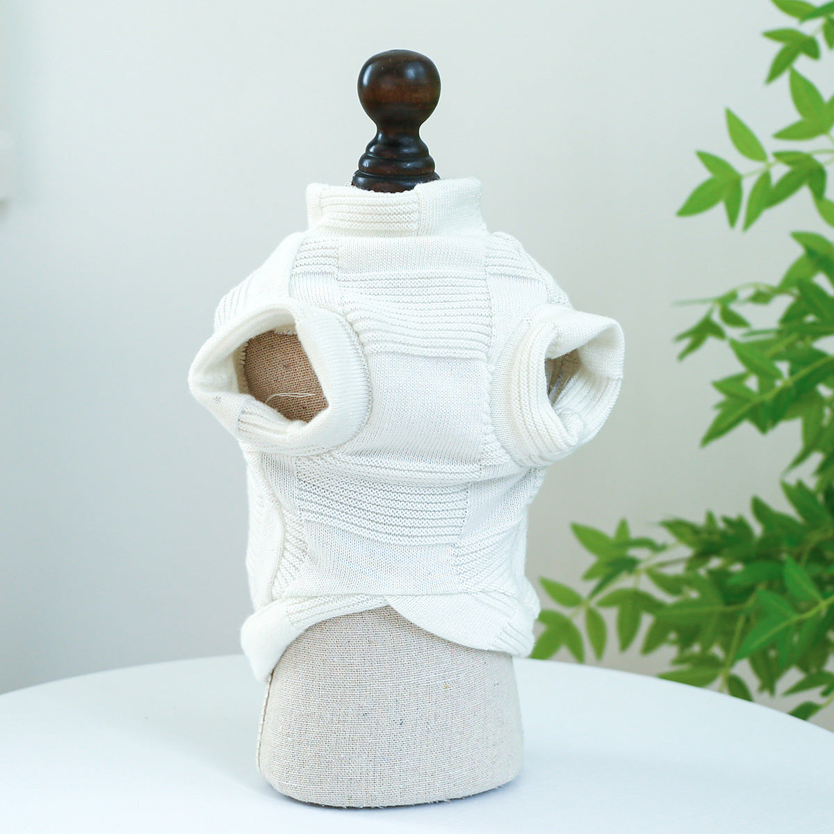 HKM-5358269 Pet Round-Neck Shirt in Afternoon Tea Colors for Dogs - White Coffee & Green Cake