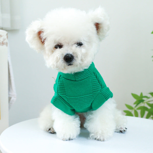 HKM-5358269 Pet Round-Neck Shirt in Afternoon Tea Colors for Dogs - White Coffee & Green Cake