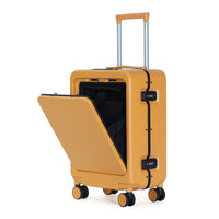 HKM-535827 4-Wheel Hard Shell Carry-On Suitcase with Front Pocket and Aluminium Frame for Travel