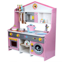 HKM-535891 Wooden DIY Kids Cooking Play Kitchen Cabinet Educational Toy Set for Imaginative Play