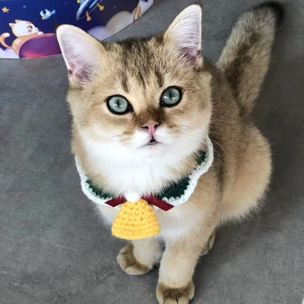 HKM-5359677 Hand Woven Wool Pet Collar for Christmas - Available in Multiple Festive Colors, Sizes S and M