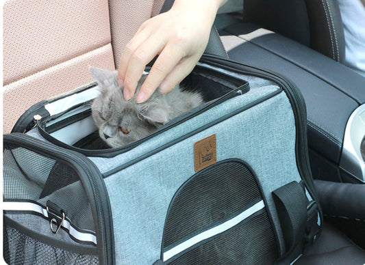 HKM-5359933 Portable Cat and Dog Travel Bag with Safety Features and Storage Options