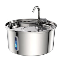 HKM-5360957 Stainless Steel Round Pet Water Dispenser with Multiple Outlet Options for Cats and Dogs