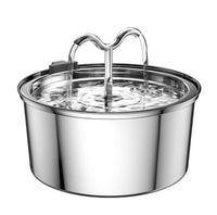 HKM-5360957 Stainless Steel Round Pet Water Dispenser with Multiple Outlet Options for Cats and Dogs