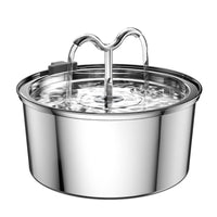 HKM-5360957 Stainless Steel Round Pet Water Dispenser with Multiple Outlet Options for Cats and Dogs