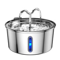 HKM-5360957 Stainless Steel Round Pet Water Dispenser with Multiple Outlet Options for Cats and Dogs