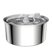 HKM-5360957 Stainless Steel Round Pet Water Dispenser with Multiple Outlet Options for Cats and Dogs