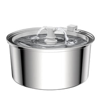 HKM-5360957 Stainless Steel Round Pet Water Dispenser with Multiple Outlet Options for Cats and Dogs