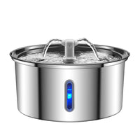 HKM-5360957 Stainless Steel Round Pet Water Dispenser with Multiple Outlet Options for Cats and Dogs