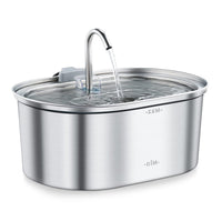 HKM-5360957 Stainless Steel Round Pet Water Dispenser with Multiple Outlet Options for Cats and Dogs