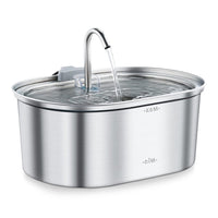 HKM-5360957 Stainless Steel Round Pet Water Dispenser with Multiple Outlet Options for Cats and Dogs