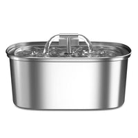 HKM-5360957 Stainless Steel Round Pet Water Dispenser with Multiple Outlet Options for Cats and Dogs