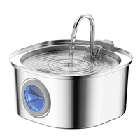 HKM-5360957 Stainless Steel Round Pet Water Dispenser with Multiple Outlet Options for Cats and Dogs