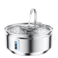 HKM-5360957 Stainless Steel Round Pet Water Dispenser with Multiple Outlet Options for Cats and Dogs