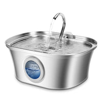 HKM-5360957 Stainless Steel Round Pet Water Dispenser with Multiple Outlet Options for Cats and Dogs
