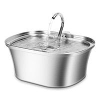HKM-5360957 Stainless Steel Round Pet Water Dispenser with Multiple Outlet Options for Cats and Dogs