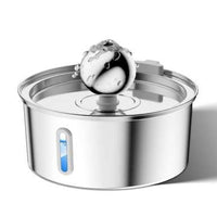 HKM-5360957 Stainless Steel Round Pet Water Dispenser with Multiple Outlet Options for Cats and Dogs