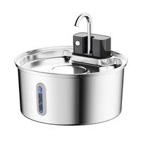 HKM-5360957 Stainless Steel Round Pet Water Dispenser with Multiple Outlet Options for Cats and Dogs
