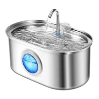 HKM-5360957 Stainless Steel Round Pet Water Dispenser with Multiple Outlet Options for Cats and Dogs