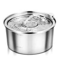 HKM-5360957 Stainless Steel Round Pet Water Dispenser with Multiple Outlet Options for Cats and Dogs