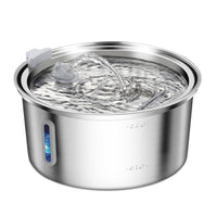 HKM-5360957 Stainless Steel Round Pet Water Dispenser with Multiple Outlet Options for Cats and Dogs