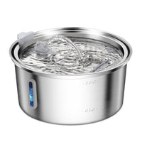 HKM-5360957 Stainless Steel Round Pet Water Dispenser with Multiple Outlet Options for Cats and Dogs