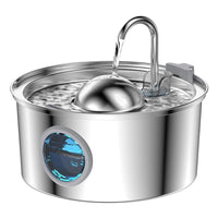 HKM-5360957 Stainless Steel Round Pet Water Dispenser with Multiple Outlet Options for Cats and Dogs