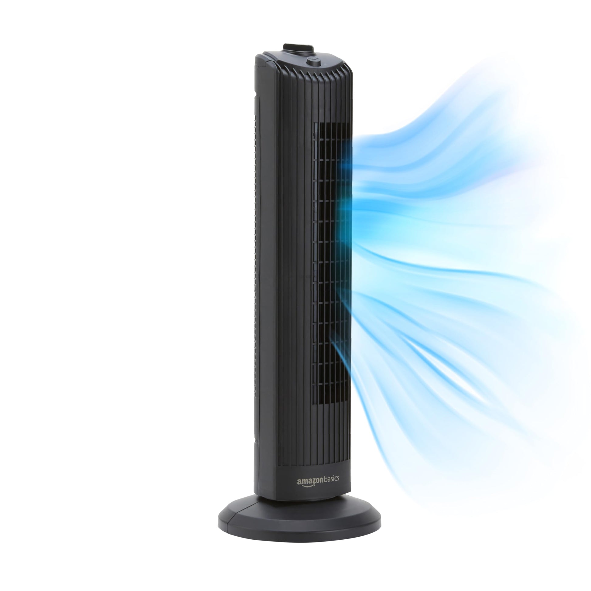 HKM-5360979 28" Oscillating Tower Fan with 3 Speed Settings, Mechanical Control, Air Circulator, Black