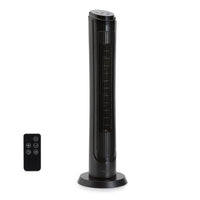 HKM-5360979 28" Oscillating Tower Fan with 3 Speed Settings, Mechanical Control, Air Circulator, Black
