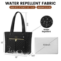 HKM-536147 Quilted Laptop Tote Bag Set for Women - Stylish Work and Travel Handbag with Briefcase for 15.6-inch Laptops