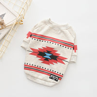 HKM-5361853 Geometric Print Cotton Sweater for Pets in Retro Colors