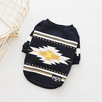 HKM-5361853 Geometric Print Cotton Sweater for Pets in Retro Colors