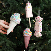 HKM-536211 Creative Ice Cream and Candy Christmas Tree Decorations – Pastoral Foam Hanging Ornaments
