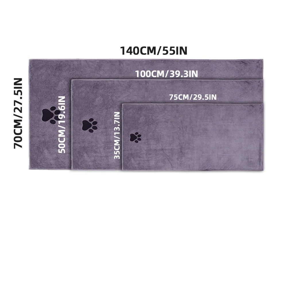 HKM-5363133 Extra Large Microfiber Pet Bath Towel - Quick Drying, Highly Absorbent, Lint-Free, Thickened Design