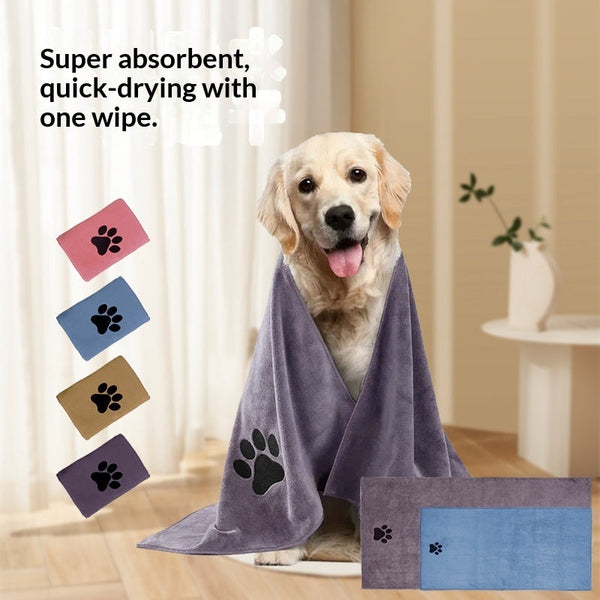 HKM-5363133 Extra Large Microfiber Pet Bath Towel - Quick Drying, Highly Absorbent, Lint-Free, Thickened Design