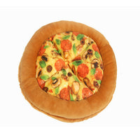 HKM-5364285 Durable Cloth Pet Toy with Sound Features - Pizza Shape, Bite Resistant, 24x24x2.5cm