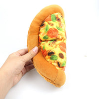 HKM-5364285 Durable Cloth Pet Toy with Sound Features - Pizza Shape, Bite Resistant, 24x24x2.5cm