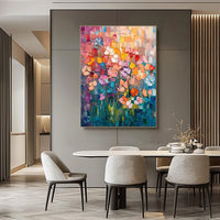 HKM-536531 Hand-Painted Abstract Tulip Oil Painting on Canvas for Modern Home Decor