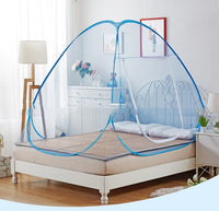 HKM-536595 Mongolian Style Polyester Fiber Mosquito Net for Bedrooms - Installation-Free, Solid Color