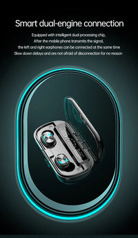 HKM-536595 True Wireless Stereo Earbuds with Noise Cancellation and LED Fast Charging, In-Ear Design, Type-C Connectivity