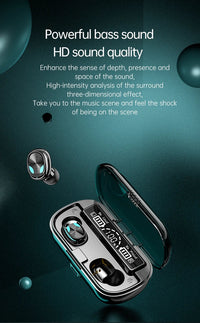 HKM-536595 True Wireless Stereo Earbuds with Noise Cancellation and LED Fast Charging, In-Ear Design, Type-C Connectivity