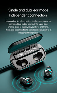 HKM-536595 True Wireless Stereo Earbuds with Noise Cancellation and LED Fast Charging, In-Ear Design, Type-C Connectivity