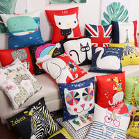 HKM-536659 Plush Double-Sided Cute Animals Pillow Cover – Washable and Removable, 40x40cm, 45x45cm, 50x50cm