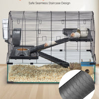 HKM-5367101 Wire Hamster Cage Habitat 29.5in for Small Rodents – Secure, Spacious, and 360-Degree View Design