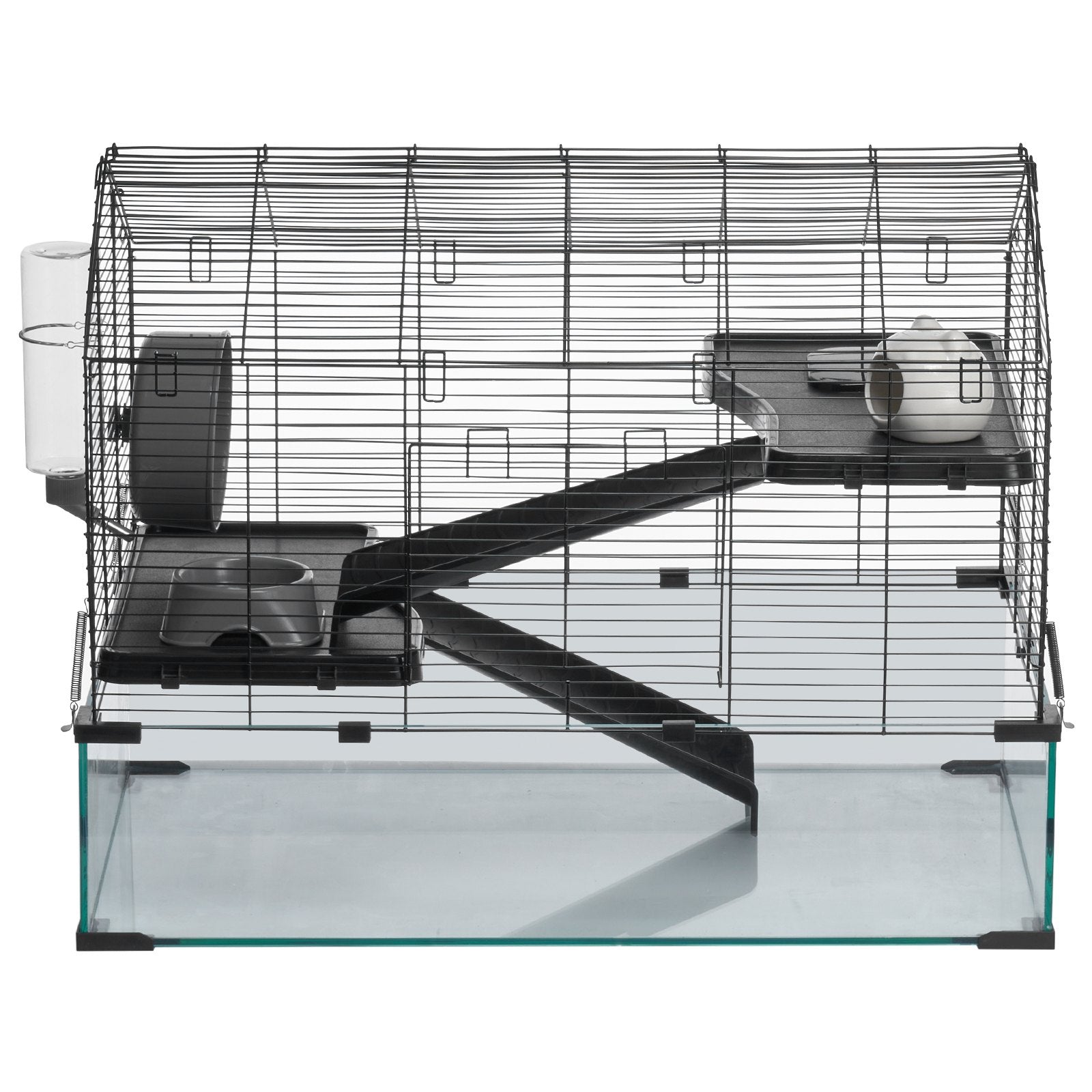HKM-5367101 Wire Hamster Cage Habitat 29.5in for Small Rodents – Secure, Spacious, and 360-Degree View Design